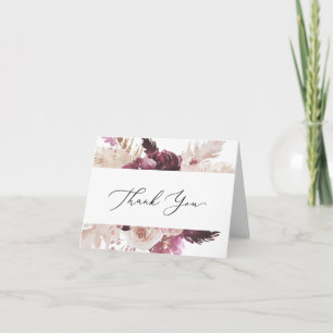 Boho Pampas Grass Thank You Card