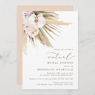 Boho Pampas Grass Virtual Bridal Shower Invitation