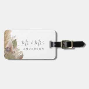 BOHO PAMPAS GRASS WATERCOLOR LUGGAGE TAG