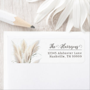 Boho Pampas Grass Wedding Address