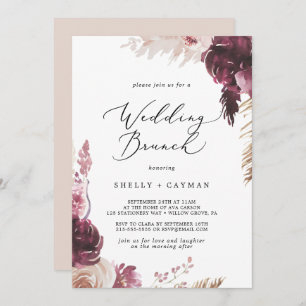 Boho Pampas Grass Wedding Brunch Invitation