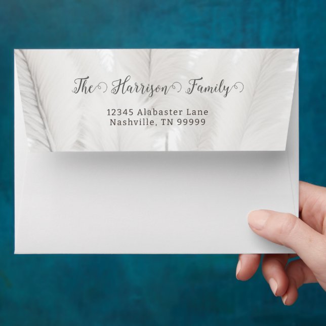 Boho Pampas Grass Wedding Envelope (Hand)