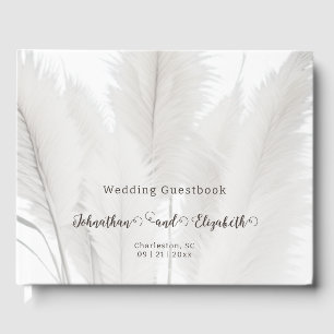 Boho Pampas Grass Wedding Guest Book