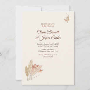 Boho Pampas Grass Wedding Invitation