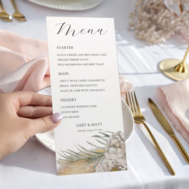  Boho Pampas Grass Wedding Menu (Creator Uploaded)