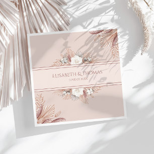 Boho Pampas Grass Wedding  Napkin