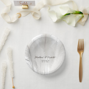 Boho Pampas Grass Wedding Paper Plate