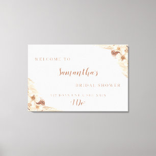 Boho Pampas Grass White Orchid Welcome Sign