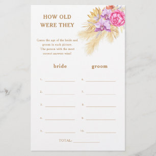 Boho pampas - How old were they bridal game