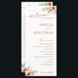 Boho Pampas Terracotta Wedding Program Card LEYLA<br><div class="desc">Boho wedding program featuring modern design with pampas grass,  terracotta flowers,  palm leaves,  and greenery. 
LEYLA collection</div>