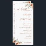 Boho Pampas Terracotta Wedding Program Card LEYLA<br><div class="desc">Boho wedding program featuring modern design with pampas grass,  terracotta flowers,  palm leaves,  and greenery. 
LEYLA collection</div>