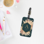 Boho Pampas with Gold Frame Monogram Luggage Tag<br><div class="desc">This gorgeous luggage tag can be personalised and given as a gift or kept for yourself!</div>