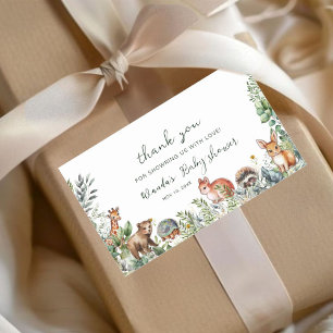 Boho Pampas Woodland Baby Shower Thank You Rectangular Sticker