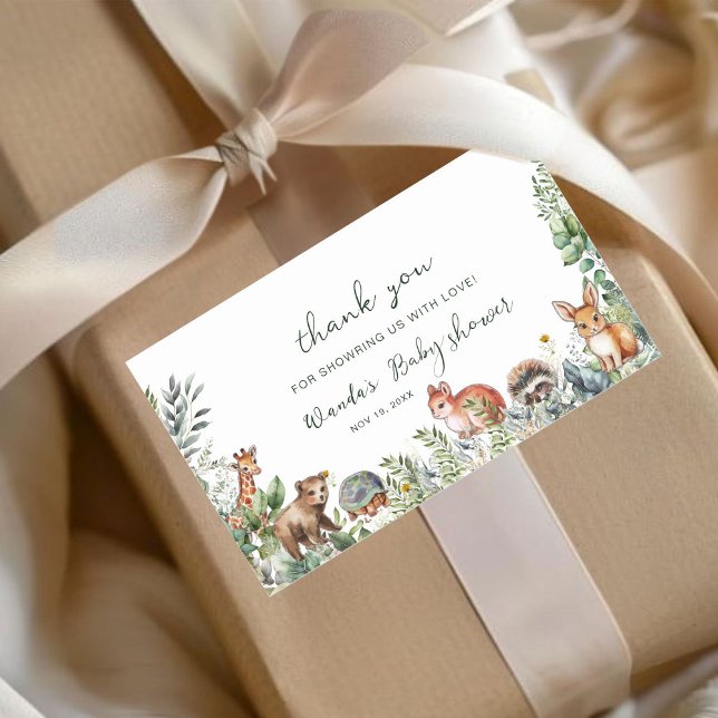 Boho Pampas Woodland Baby Shower Thank You  Rectangular Sticker (Creator Uploaded)
