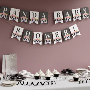 Boho Panda Baby Shower Bunting Flags
