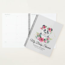 Boho Panda Bear Baby Shower Planner Flowers