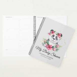 Boho Panda Bear Baby Shower Planner Flowers