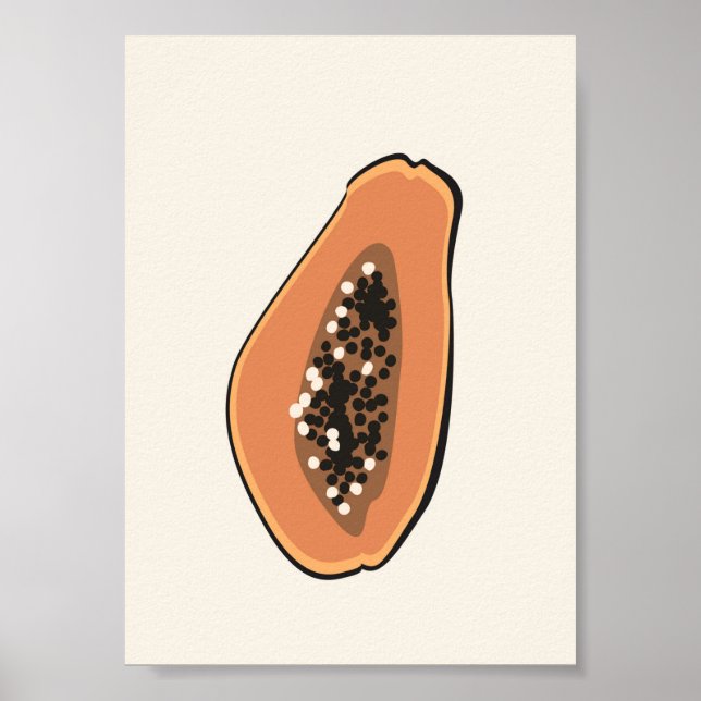 Boho Papaya Fruit Illustration Summer Print (Front)