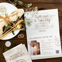 Boho Passport Destination Qr Code Wedding 