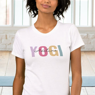 Boho Pastel Colour Yogi With Name T-Shirt