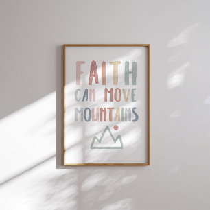 Boho pastel faith can move mountains print