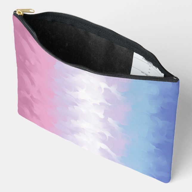 Boho Pastel Fluffy Abstract Bigender Pride Flag Accessory Pouch (Open)