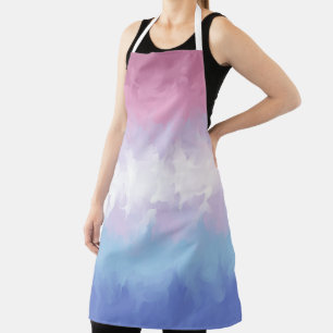 Boho Pastel Fluffy Abstract Bigender Pride Flag Apron