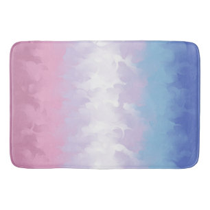 Boho Pastel Fluffy Abstract Bigender Pride Flag Bath Mat