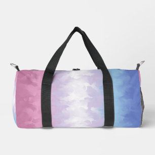 Boho Pastel Fluffy Abstract Bigender Pride Flag Duffle Bag