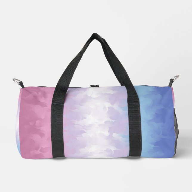 Boho Pastel Fluffy Abstract Bigender Pride Flag Duffle Bag (Front)