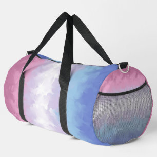 Boho Pastel Fluffy Abstract Bigender Pride Flag Duffle Bag