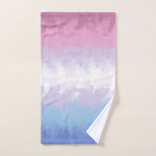 Boho Pastel Fluffy Abstract Bigender Pride Flag Hand Towel