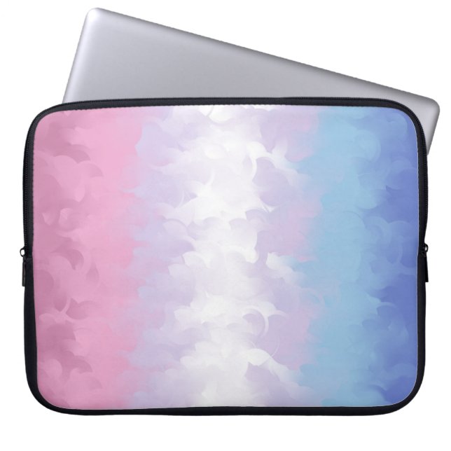 Boho Pastel Fluffy Abstract Bigender Pride Flag Laptop Sleeve (Front)