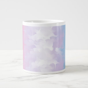Boho Pastel Fluffy Abstract Bigender Pride Flag Large Coffee Mug