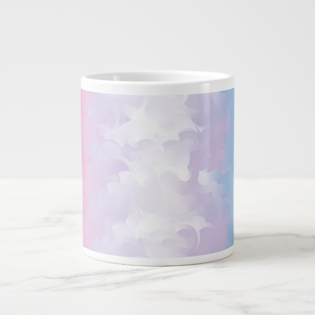 Boho Pastel Fluffy Abstract Bigender Pride Flag Large Coffee Mug (Front)
