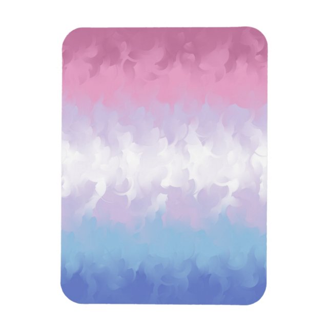 Boho Pastel Fluffy Abstract Bigender Pride Flag Magnet (Vertical)