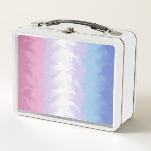 Boho Pastel Fluffy Abstract Bigender Pride Flag Metal Lunch Box