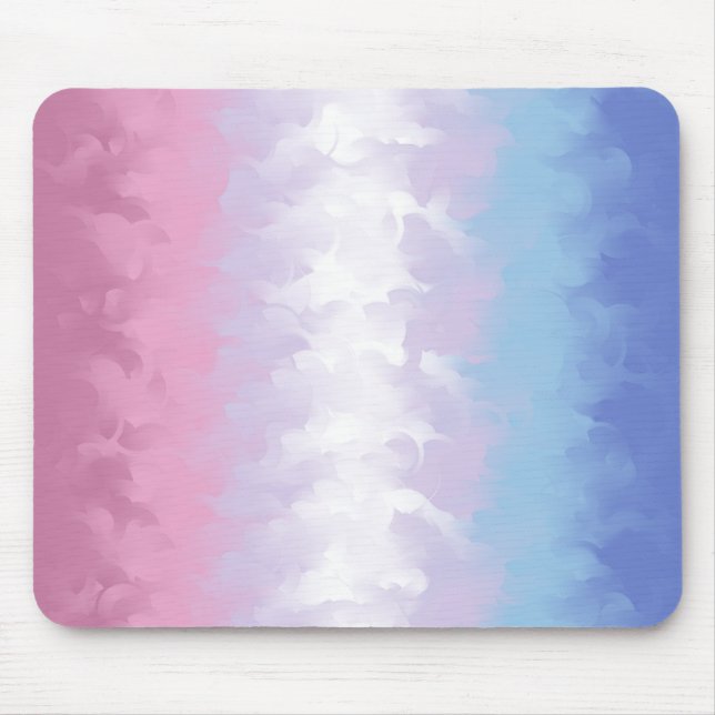 Boho Pastel Fluffy Abstract Bigender Pride Flag Mouse Mat (Front)