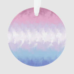 Boho Pastel Fluffy Abstract Bigender Pride Flag Ornament