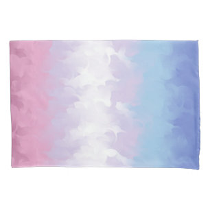 Boho Pastel Fluffy Abstract Bigender Pride Flag Pillowcase