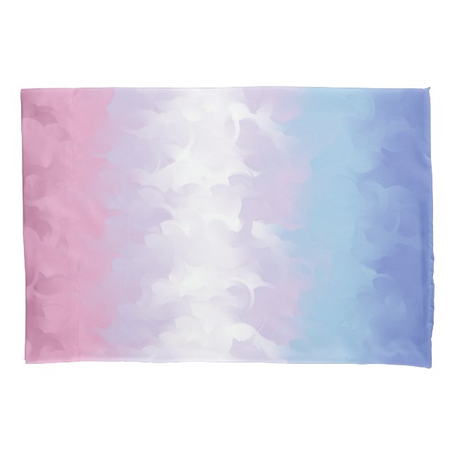 Boho Pastel Fluffy Abstract Bigender Pride Flag Pillowcase (Front-Left)