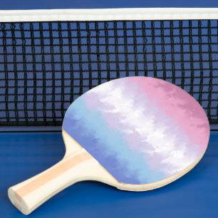 Boho Pastel Fluffy Abstract Bigender Pride Flag Ping Pong Paddle