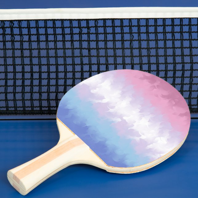 Boho Pastel Fluffy Abstract Bigender Pride Flag Ping Pong Paddle (Insitu)