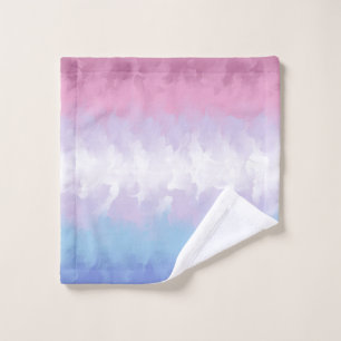 Boho Pastel Fluffy Abstract Bigender Pride Flag Wash Cloth