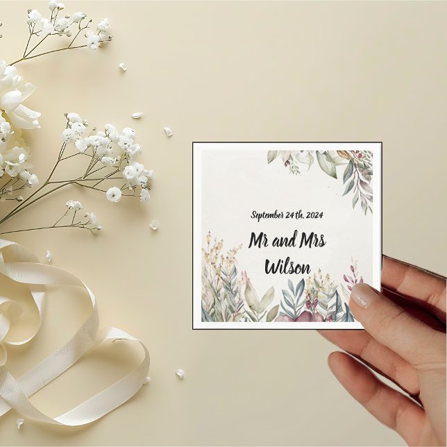 BOHO Pastel Garden Colours Wedding Dinner Cocktail Napkin (Creator Uploaded)