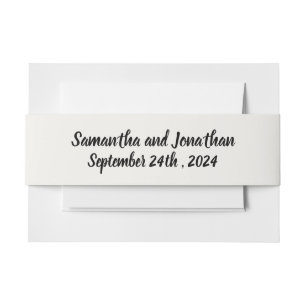 BOHO Pastel Garden Colours Wedding  Invitation Belly Band