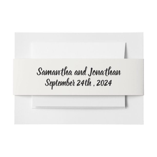 BOHO Pastel Garden Colours Wedding  Invitation Belly Band (Front Example)