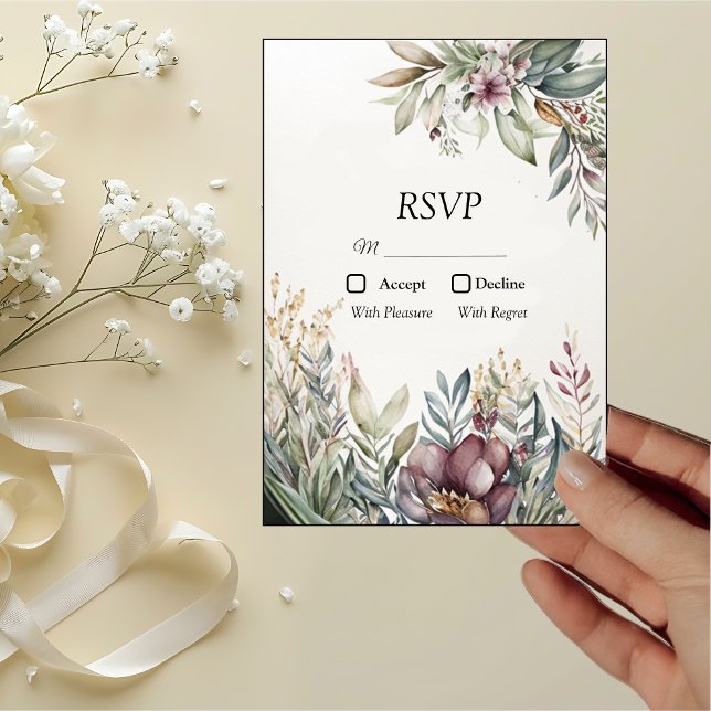 BOHO Pastel Garden Colours Wedding RSVP Card (Creator Uploaded)