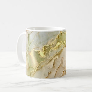 Boho Pastel Green Beige Gold Coffee Mug