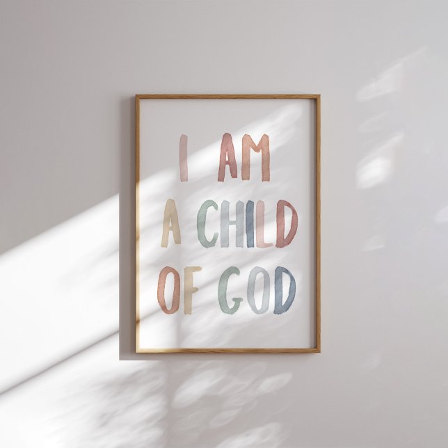 Boho pastel I am a child of God print (Creator Uploaded)